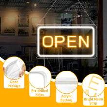 Laden Sie das Bild in den Galerie-Viewer, inShareplus 16 x 9 inch Adjustable Brightness Open Sign for Shops, Ultra Bright LED Sign Open USB Powered with On/Off, Electric Neon Sign for Shops, Restaurants, Retail Shops Horizontal