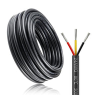 inShareplus 24AWG 10M/32.8ft 3x0.2mm² Electrical Wire, 3 Core Cable 5V/12V/24V Low Voltage Tinned Copper Wire, Flexible and Soft 300V Outdoor Cable High Temperature Resistant Extension Cable with Anti-Static Bag