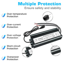 Load image into Gallery viewer, inShareplus 400W 12V Power Supply, AC 90-140V to DC 12 Volt 33.3A LED Driver, IP67 Waterproof Outdoor Low Voltage Transformer with Standard 3-Prong Plug for LED Light and Other 12V Products