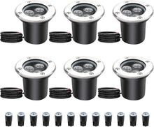 Load image into Gallery viewer, inShareplus 3W LED in Ground Lights, Well Light, Outdoor Landscape Lights, Pathway Lights, Warm White, Waterproof IP67 DC 12V 24V Low Voltage Outdoor Spotlights for Driveway, Deck, Step, Garden Lights (6 Pack) [Energy Class G]