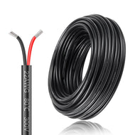 inShareplus 22AWG 2 x 0.3 mm² 10 m Electric Cable 2-Core Cable, 5V/12V/24V Underground Cable Tinned Copper Cable, 300V Flexible and Soft Power Cable High Temperature Resistance Extension Cable 10 m