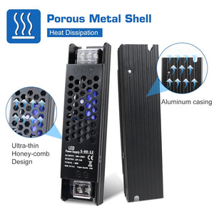 inShareplus LED Driver 12V 60W 5A, Slim LED Power Supply AC 240V to 12V DC Adapter, Constant Voltage LED Transformer for LED Strip Lights, LED Strip Cabinet Lights, LED Bulbs and Indoor Lamps.