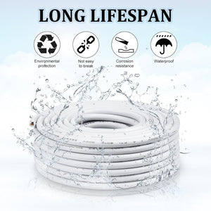 inShareplus 22AWG 2x0.3mm² 5 Meter Electrical Wire 2 Core Cable, 5V/12V/24V White Tinned Copper Wires, 22 Gauge 300V Flexible and Soft Outdoor Cable High Temperature Resistant Extension Cable