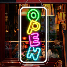 Load image into Gallery viewer, inShareplus 16.2&quot;x 9.1&quot; Super Bright Open Sign, Adjustable Neon Open Sign, Open Signs for Business Window, Powered by USB with ON/OFF, LED Sign Open for Stores, Restaurant Bar Hotel Wall (Vertical)