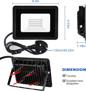 inShareplus 20W UV Flood Light, IP66 Waterproof Outdoor High Power UV Black Lights, 395nm-400nm UV Light for Party, Stage, Paint, Collection, Resin Curing