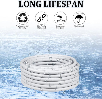 18 AWG PVC Insulated Copper Wire, 2–8 Conductor Stranded Tinned Copper Electrical Cable – White Flexible Wire for LED Installation – 5/10/20/50m (16.5ft–165ft)