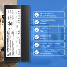 Load image into Gallery viewer, inShareplus 200W Dimmable LED Driver, 12V Power Supply, AC 120-277V to DC 12V Transformer for LED Light, Compatible with Lutron and Leviton Dimmer, TRIAC and 0-10V, IP65 Waterproof, UL Listed,Class 2