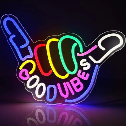 17×11.81 Inch Neon Wall Decor – NIUBILITY Hand Gesture Neon Sign – USB Neon Light, 6 Candy Color Glow Options with Accessories Included | Hanging Room Decor for Bedroom, Gaming Room & Party Spaces