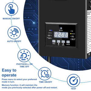 inShareplus 250 W Niederspannungs-Landschaftstransformator, 120 V AC auf 12 V/15 V AC Landschaftsbeleuchtungstransformator mit Fotozellensensor und Timer, wetterfester Außentransformator für Niederspannungs-Landschaftsbeleuchtung 