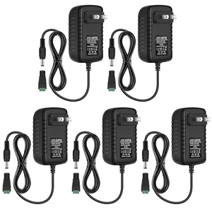 inShareplus 5er-Pack 24 V 1 A Netzteil, AC 100–240 V auf DC 24 Volt 24 W LED-Treiber, Niederspannungstransformator mit 5,5 mm x 2,1 mm DC-Stecker, Wandsteckeradapter für 24 V LED-Lichtstreifen und andere 24 V-Produkte 
