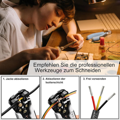 inShareplus 24AWG 3 x 0.2 mm² 10 m Electric Cable 3-Core Cable, 5V/12V/24V Underground Cable Tinned Copper Cable, 300V Flexible and Soft Power Cable High Temperature Resistance Extension Cable 10 m