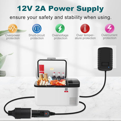 inShareplus 12V 2A 24W AC to DC Converter, 12 Volt Car Cigarette Lighter Adapter to Wall Outlet, 110V to 12V Power Supply for Car Devices, 2 Pack