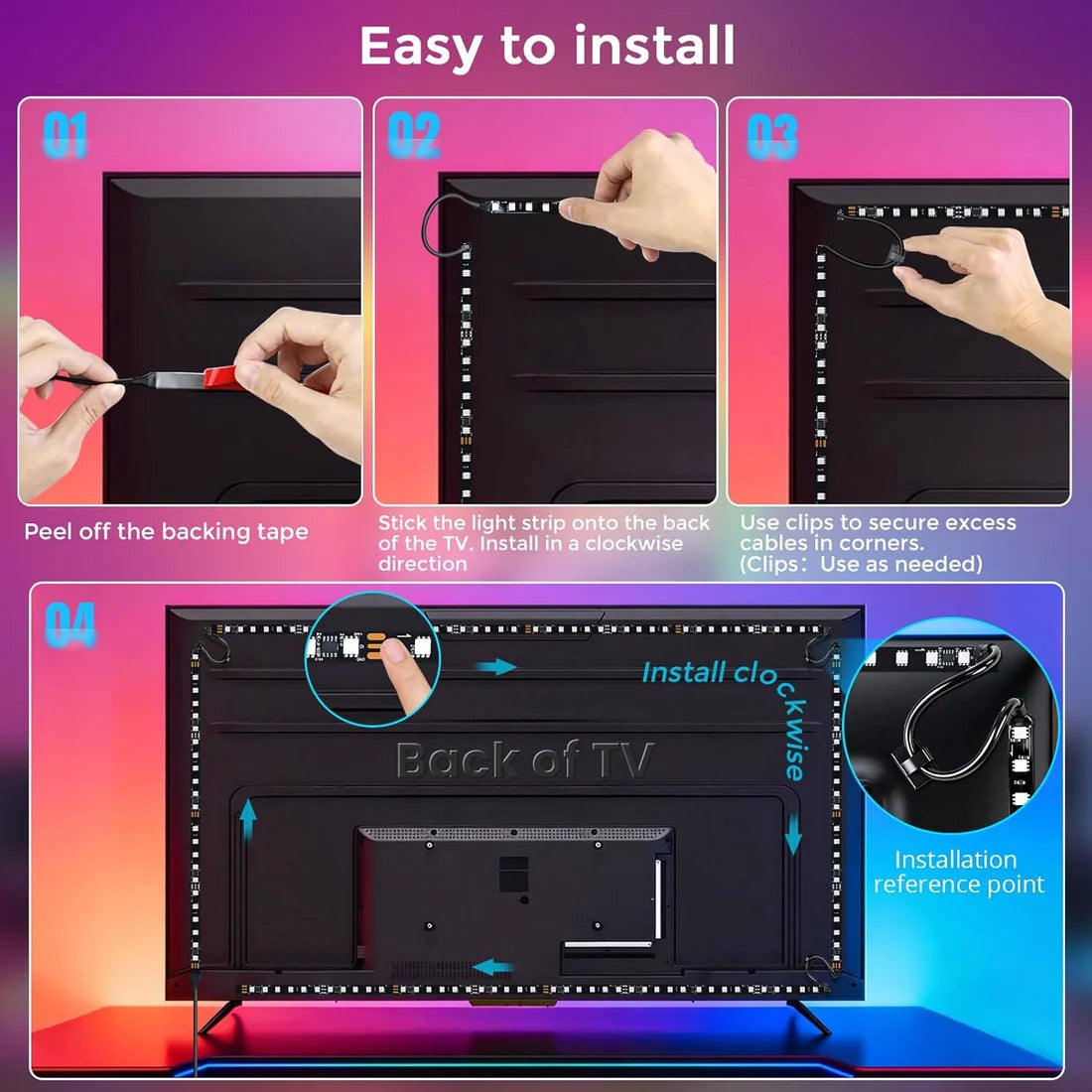 LightingWill CST3 HDMI 2.0 Sync Box TV Backlight Strip Kit – Premium RGBIC LED Strip with 72 LEDs/m, 4K 60Hz Screen Sync Lighting for Immersive Movies and Gaming