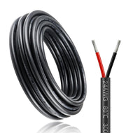 inShareplus 10M/32.8ft 24AWG 2x0.2mm² Electrical Wire, 2 Core Cable 5V/12V/24V Low Voltage Tinned Copper Wire, 300V Flexible and Soft Outdoor Cable High Temperature Resistant Extension Cable with Anti-Static Bag
