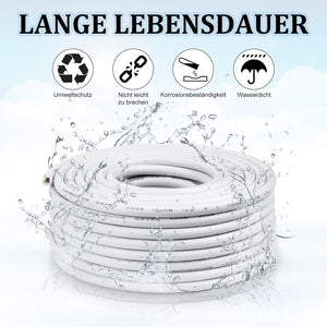 inShareplus 2 x 0.3 mm² 10 m 22AWG Electric Cable 2-Core Cable, 5V/12V/24V Underground Cable White Tinned Copper Cable, 300V Flexible and Soft Power Cable High Temperature Resistance Extension Cable 10 m