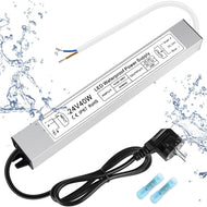 inShareplus LED Transformer 24 V 1.7 A 40 W IP67 Waterproof Outdoor Driver, AC 90-265 V to DC 24 Volt Low Voltage Transformer, 24 V Power Supply for LED Light, Computer Project, Outdoor Use