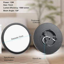 Load image into Gallery viewer, inShareplus 7inch LED Ceiling Light Fixture, Black 12W(120W Equiv) 5000K Daylight White Flush Mount Ceiling Lights, Super Bright, Ultra-Thin, 1500LM Ceiling Lamp for Bedroom, Kitchen, Office, Hallway [Energy Class F]