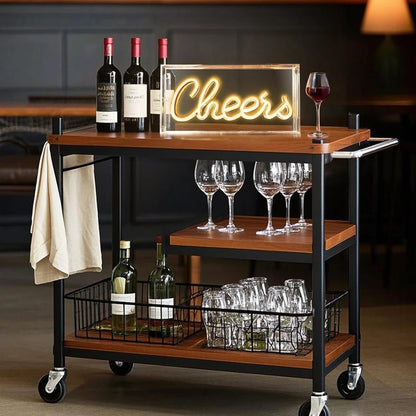 CHERRS Table LED Signs – Rectangular 11.8x5.9 inch | Warm White/Pink | USB Powered | Tabletop Display | For Cocktail Corners, Party Setups, Guest Rooms & Celebration Decor