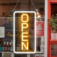 inShareplus 16 x 9 inch Adjustable Brightness Open Sign for Shops, Ultra Bright LED Sign Open USB Powered with On/Off, Electric Neon Sign for Shops, Restaurants, Retail Stores (Vertical)