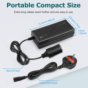 inShareplus 12V 60W AC to DC Converter, 220V to 12V 5A Car Cigarette Lighter Adapter to Wall Outlet Socket, 12 Volt Power Supply Transformer for Car Devices (MP3, Fan, Dash Cam ect.)