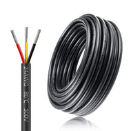 inShareplus 24AWG 3 x 0.2 mm² 10 m Electric Cable 3-Core Cable, 5V/12V/24V Underground Cable Tinned Copper Cable, 300V Flexible and Soft Power Cable High Temperature Resistance Extension Cable 10 m
