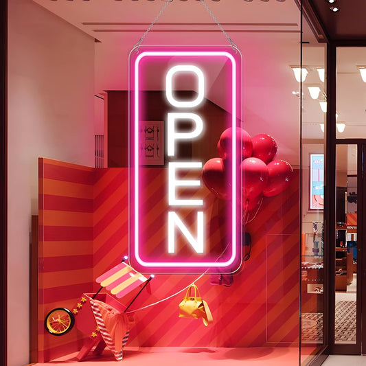 inShareplus 16"x 9" LED Neon Open Sign for Business, with ON/OFF Switch adapter, Ultra Bright Lighted Sign Open, Electric Light up Sign for Stores, Restaurants Offices Retail Shops Window Storefronts