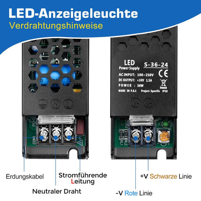 DC 12V/24V Slim Black LED Switching Power Supplies 36W–200W, AC 110–250V Input, Compact Metal Case Power Supply for LED Strip Lights, Signage & Low Voltage Devices, CE/FCC/RoHS Certified