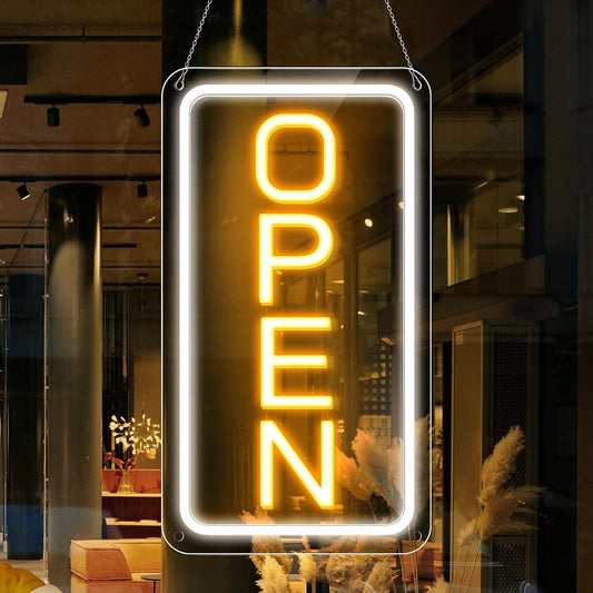 inShareplus 40,6 x 22,9 cm superhelles „Geöffnet“-Schild, einstellbare Helligkeit, Neon-„Geöffnet“-Schilder für Geschäftsfenster, Stromversorgung über USB mit Ein/Aus, LED-„Geöffnet“-Schild für Cafés, Geschäfte, Restaurants, Bars und Hotels 