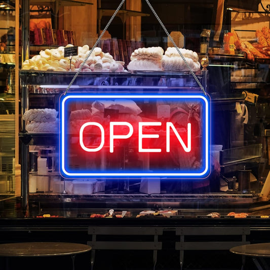 inSharePlus LED Neon Open Sign, 16"x 9" Open Sign for Business, Ultra Bright Lighted Sign Open, Electric Light up Sign for Stores, Restaurants Offices Retail Shops Window Storefronts (Horizontal)…