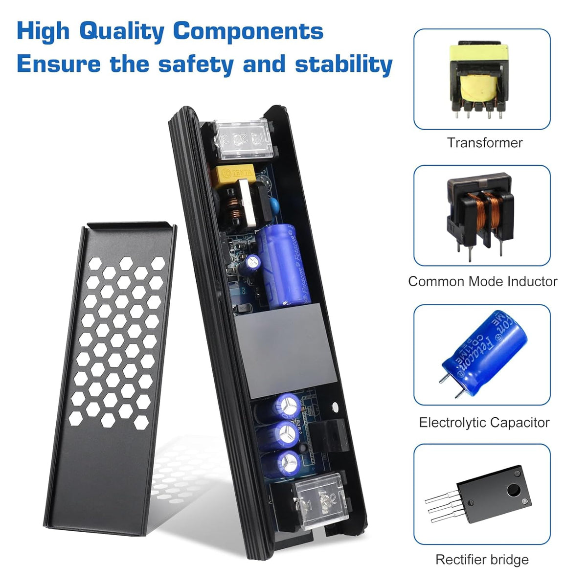 inShareplus LED Driver 12V 60W 5A, Slim LED Power Supply AC 240V to 12V DC Adapter, Constant Voltage LED Transformer for LED Strip Lights, LED Strip Cabinet Lights, LED Bulbs and Indoor Lamps.