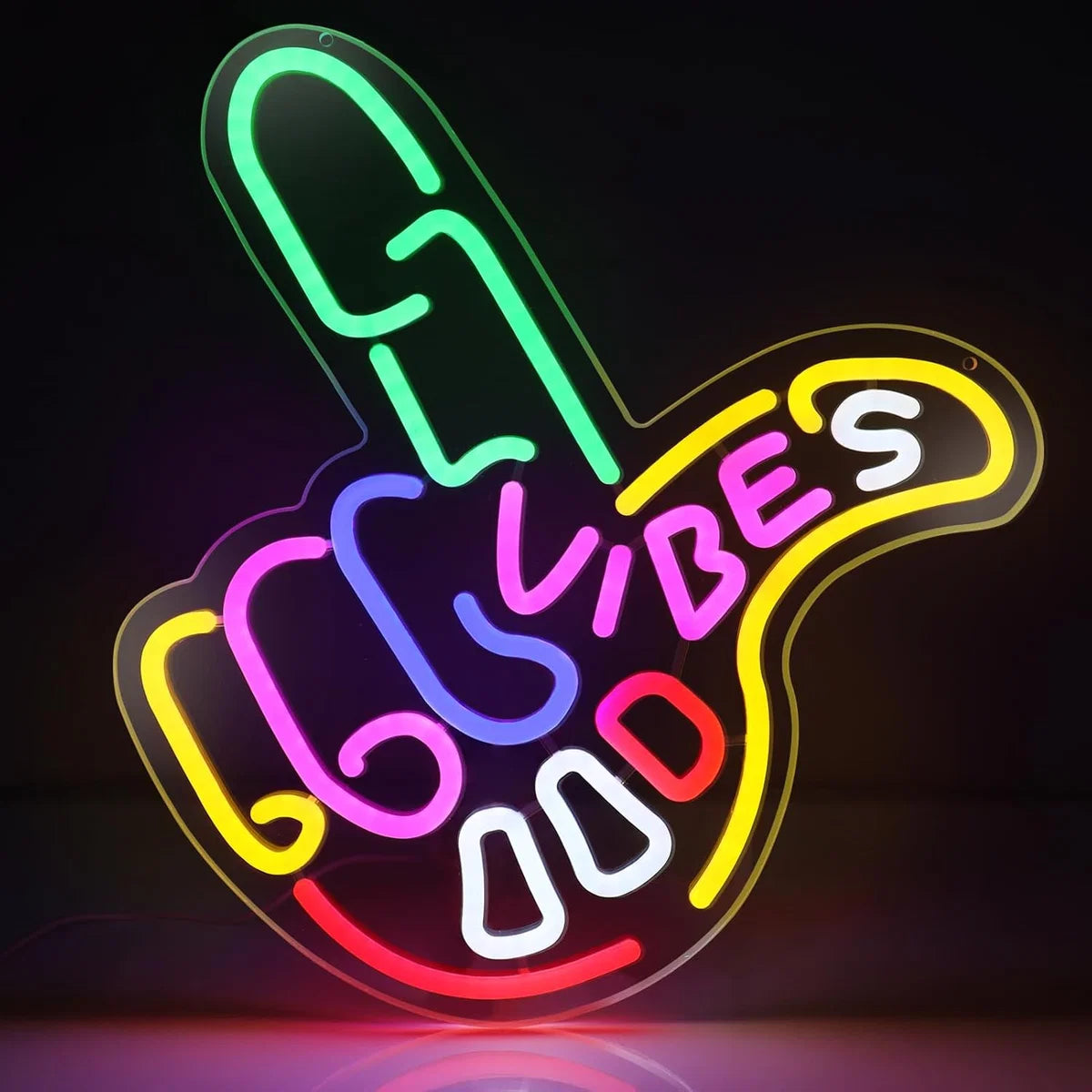 14×13 Inch Neon Wall Decor – Cool Hand Sign | USB Neon Light for Wall Decor | Hanging | Ideal for Bedroom, Dorm, Lounge, Party