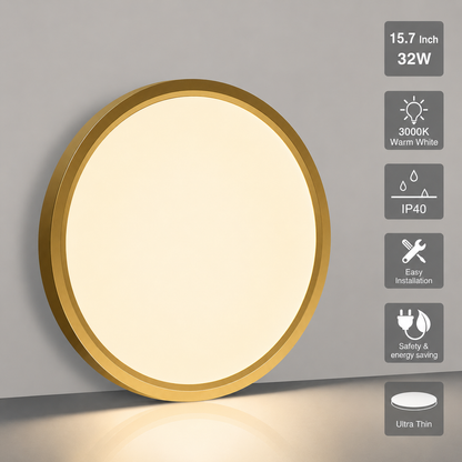 inSharepuls LED-Deckenleuchte, 5000 K Tageslichtweiß, 24 W (entspricht 240 W), 12 Zoll flache, moderne Deckenbeleuchtung, 3200 lm, Deckenlampe für Badezimmer, Veranda, Küche, Schlafzimmer, Wohnzimmer, Flur 