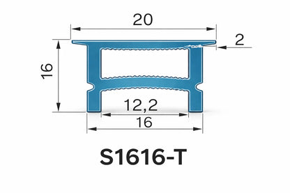 Q-TE Series 16×16mm Top Emitting LED Neon Tube Housing | S1616-T Black Quick Install Flexible Neon Tube Housing | Max Strip Width ≤12mm | 16.4FT/5M | LED Signage Cove Lighting