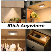 Laden Sie das Bild in den Galerie-Viewer, LightingWill Rechargeable LED Motion Sensor Lights (8-Pack) | Warm White / Pure White, Stick-On Cabinet &amp; Closet Lights, USB Charging, No Wiring Needed