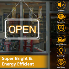Laden Sie das Bild in den Galerie-Viewer, LightingWill LED Open Sign 16&quot;x9&quot; – Bright Neon Light with 5V COB Chip &amp; ON/OFF Switch, Plug-in Open Sign for Stores, Cafes, Bars, Hotels, and Windows