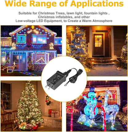 2.7W IP44 Class 2 Plug-in Power Adapter, AC 100–240V to DC 4.5V Adapter Transformer - Waterproof Power Supply for Outdoor String Lights, Holiday Decorations and Decorative Lighting
