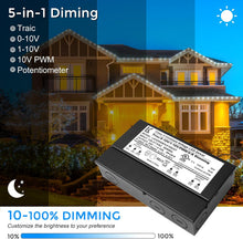 Laden Sie das Bild in den Galerie-Viewer, inShareplus 24V 100W Dimmable LED Driver, 5-in-1 Triac/ELV/MLV//0-10V/1-10V/PWM/V-R Dimming AC to DC Power Supply, IP67 Waterproof LED Transformer, UL Listed, Compatible with Lutron &amp; Leviton Dimmer