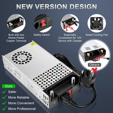 Laden Sie das Bild in den Galerie-Viewer, inShareplus Upgrade SMPS 12V 30A 360W DC Switching Power Supply, 240V AC to 12 Volt DC Converter and Transformer with UK Plug, LED Driver, Adapter for LED Strip Lights, 3D Printer, Computer Projects