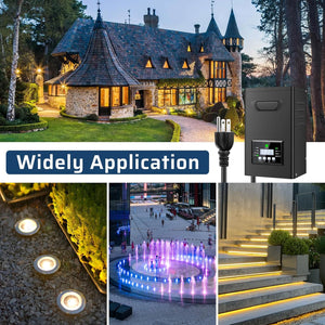 inShareplus 400W Low Voltage Landscape Transformer, Landscape Lighting Transformer with Timer and photocell Sensor, 120V AC to 12V/14V AC Outdoor Weatherproof Low Voltage Transformers for Landscape Lighting