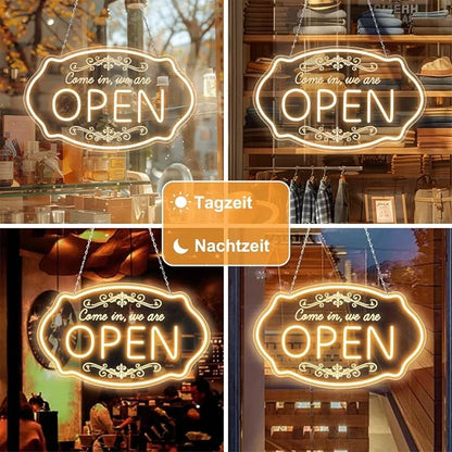 WE ARE OPEN COME IN LED Silicone LED Store Signs – 16.5×10 Inch (42×25 cm) | 5V USB Powered Warm White Dimmable Light with Horizontal & Vertical Style for  Store Entrances & Business Locations