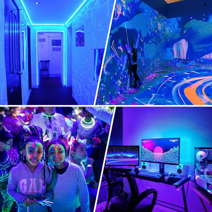 385–400nm SMD3528 USB Powered UV Blacklight LED Strip | 5V | 60 LEDs/m | Non-Waterproof | For Blacklight, Party & Glow Decoration