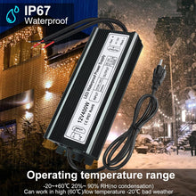 Load image into Gallery viewer, inShareplus 400W 12V Power Supply, AC 90-140V to DC 12 Volt 33.3A LED Driver, IP67 Waterproof Outdoor Low Voltage Transformer with Standard 3-Prong Plug for LED Light and Other 12V Products