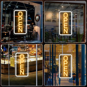 inShareplus 16 x 9 inch Adjustable Brightness Open Sign for Shops, Ultra Bright LED Sign Open USB Powered with On/Off, Electric Neon Sign for Shops, Restaurants, Retail Stores (Vertical)