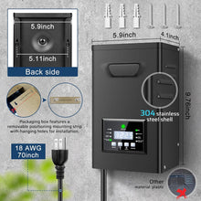 Laden Sie das Bild in den Galerie-Viewer, inShareplus 400W Low Voltage Landscape Transformer, Landscape Lighting Transformer with Timer and photocell Sensor, 120V AC to 12V/14V AC Outdoor Weatherproof Low Voltage Transformers for Landscape Lighting