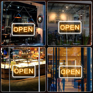 inShareplus 16 x 9 inch Adjustable Brightness Open Sign for Shops, Ultra Bright LED Sign Open USB Powered with On/Off, Electric Neon Sign for Shops, Restaurants, Retail Shops Horizontal