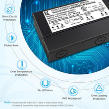 Laden Sie das Bild in den Galerie-Viewer, inShareplus 24V 100W Dimmable LED Driver, 5-in-1 Triac/ELV/MLV//0-10V/1-10V/PWM/V-R Dimming AC to DC Power Supply, IP67 Waterproof LED Transformer, UL Listed, Compatible with Lutron &amp; Leviton Dimmer