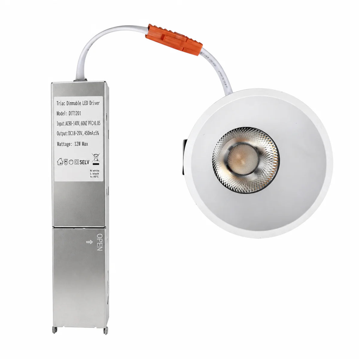 EZ-US Series Angled Reflector 12W (3″) Deep Anti-Glare Recessed LED Downlight | 100–130V | 4/12 Pack | 5CCT Adjustable | 24° Beam | CRI>95 | for Home & Light Commercial Use