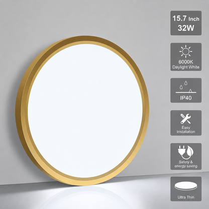 inSharepuls LED-Deckenleuchte, 5000 K Tageslichtweiß, 24 W (entspricht 240 W), 12 Zoll flache, moderne Deckenbeleuchtung, 3200 lm, Deckenlampe für Badezimmer, Veranda, Küche, Schlafzimmer, Wohnzimmer, Flur 