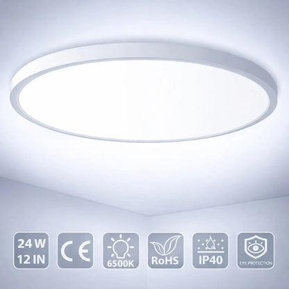 inShareplus 12 Zoll 24W Gold LED-Deckenleuchte, Tageslichtweiß 5000K, 0,94 Zoll ultradünne Deckenbeleuchtung zur Unterputzmontage, 3200LM superhelle goldene Deckenlampe für Schlafzimmer, Büro, Flur, Küche 