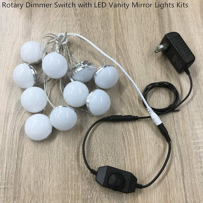 inSharePlus Mini-Inline-LED-Dimmschalter DC 12 V 2 A PWM mit DC-Buchse 5.5/2.1-Anschluss für einfarbige 3528 5050 LED-Lichtstreifen (1 Packung, Schwarz) 